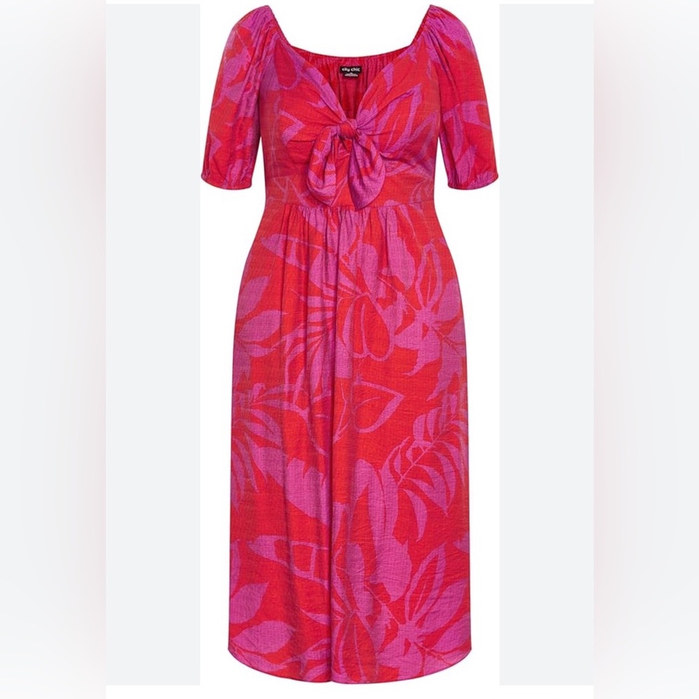 City Chic Red and Pink Dress